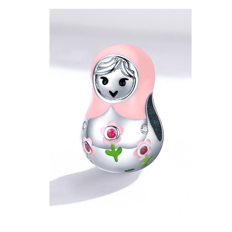 Pendentif Matriochka Œuf En Émail - Style Fabergé - Bijou Fantaisie Femme Fille