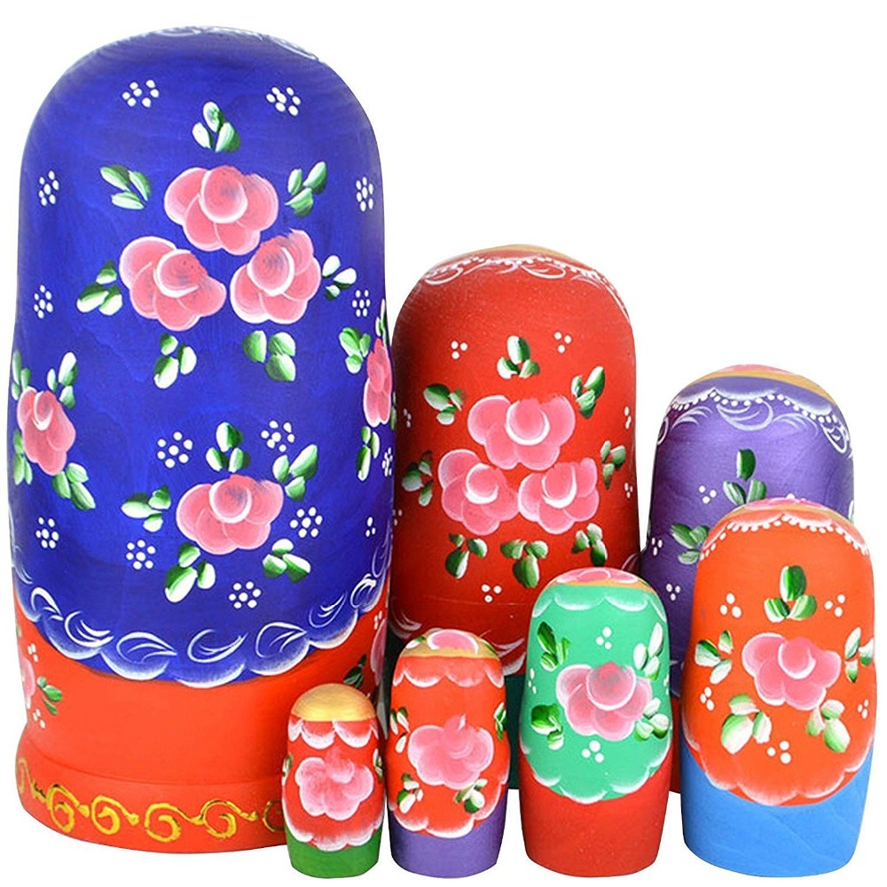 Matriochka traditionnel rose 5 pièces T 8620 : Artisanat russe