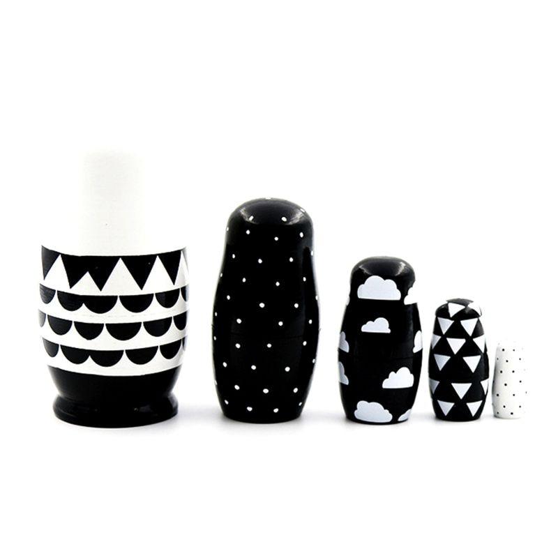 Ensemble de 5 Poupées Russes Gigognes Mignonnes en Bois Matriochka pour Filles, Décor Peint à la Main Ensemble de 5 Poupées Russes Gigognes Mignonnes en Bois Matriochka pour Filles, Décor Peint à la Main