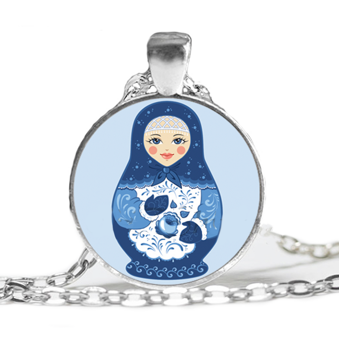 Pendentif Matriochka Œuf En Émail - Style Fabergé - Bijou Fantaisie Femme Fille