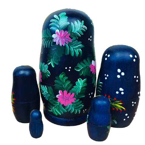 Poupée Russe feuillage tropical.