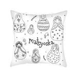 Coussin Matriochka Noir Et Blanc.