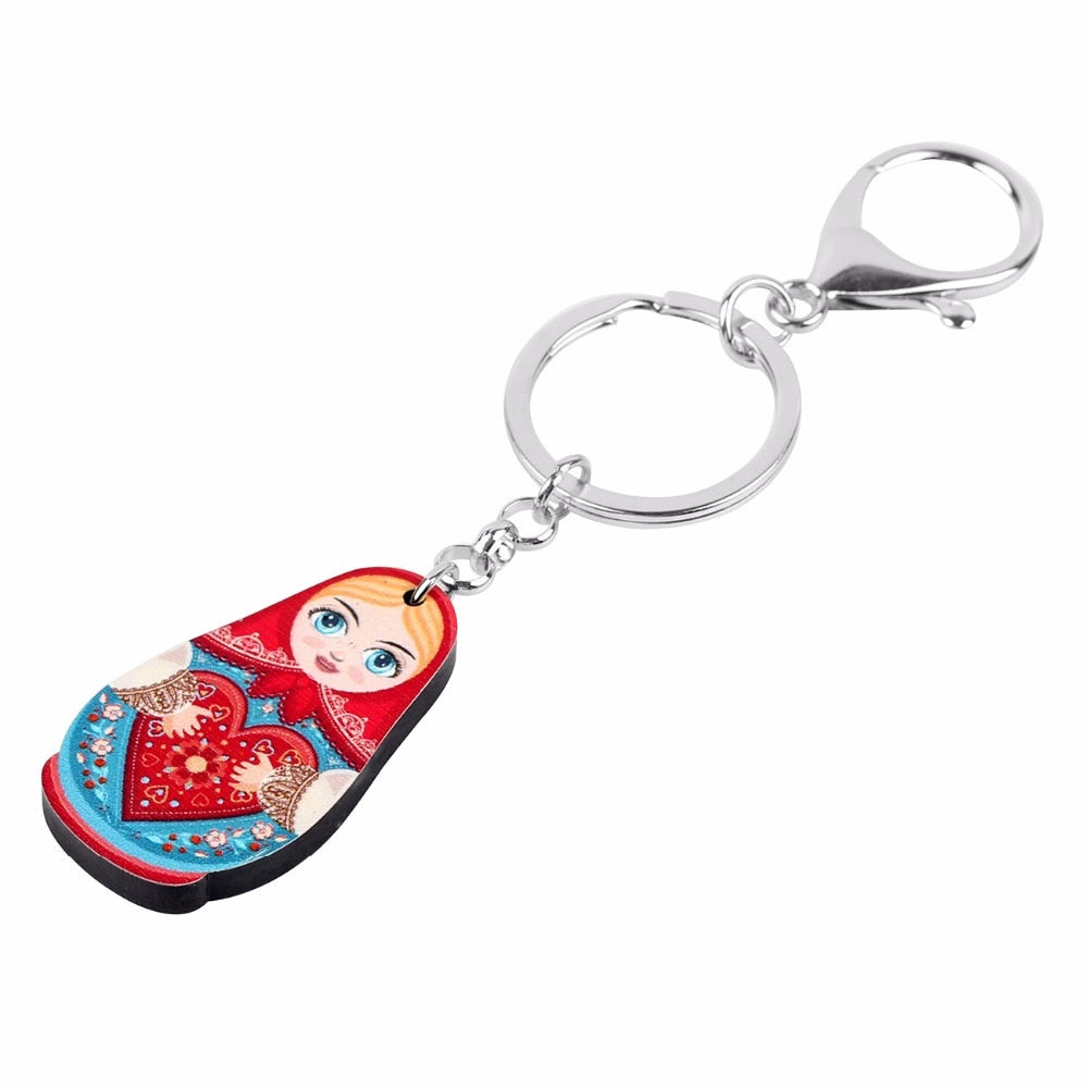 Toyvian 12 Porte-clés Poupées Gigognes Russes – Mini Matriochkas En Bois Coloré, Pour Clés, Sac, Décoration