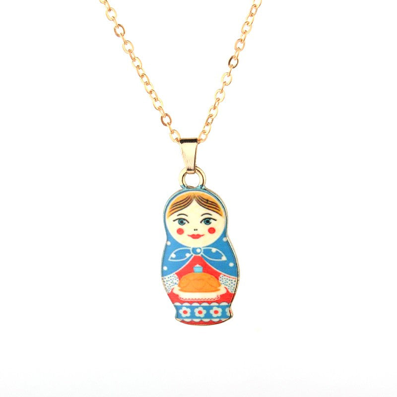 Pendentif Matriochka Œuf En Émail - Style Fabergé - Bijou Fantaisie Femme Fille