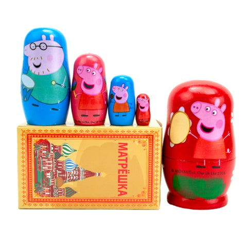 Famille Poupée Gigogne peppa pig orange.