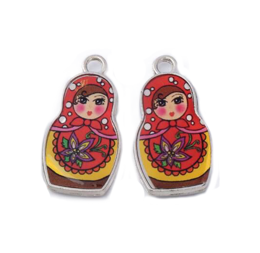 Porte-clés Pendentif Matriochka Russe - Zinc - 10 Cm - Déco Créative Cadeau Original - 11