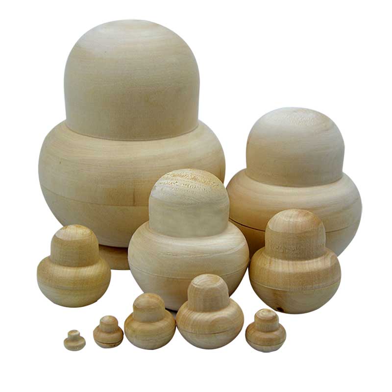 Poupée Gigogne Noël 6 Poupées Gigognes Russes En Bois - Matriochka Fleur Bleu/Blanc - Jouet Empilage Enfant - Cadeau Poupée Gigognes